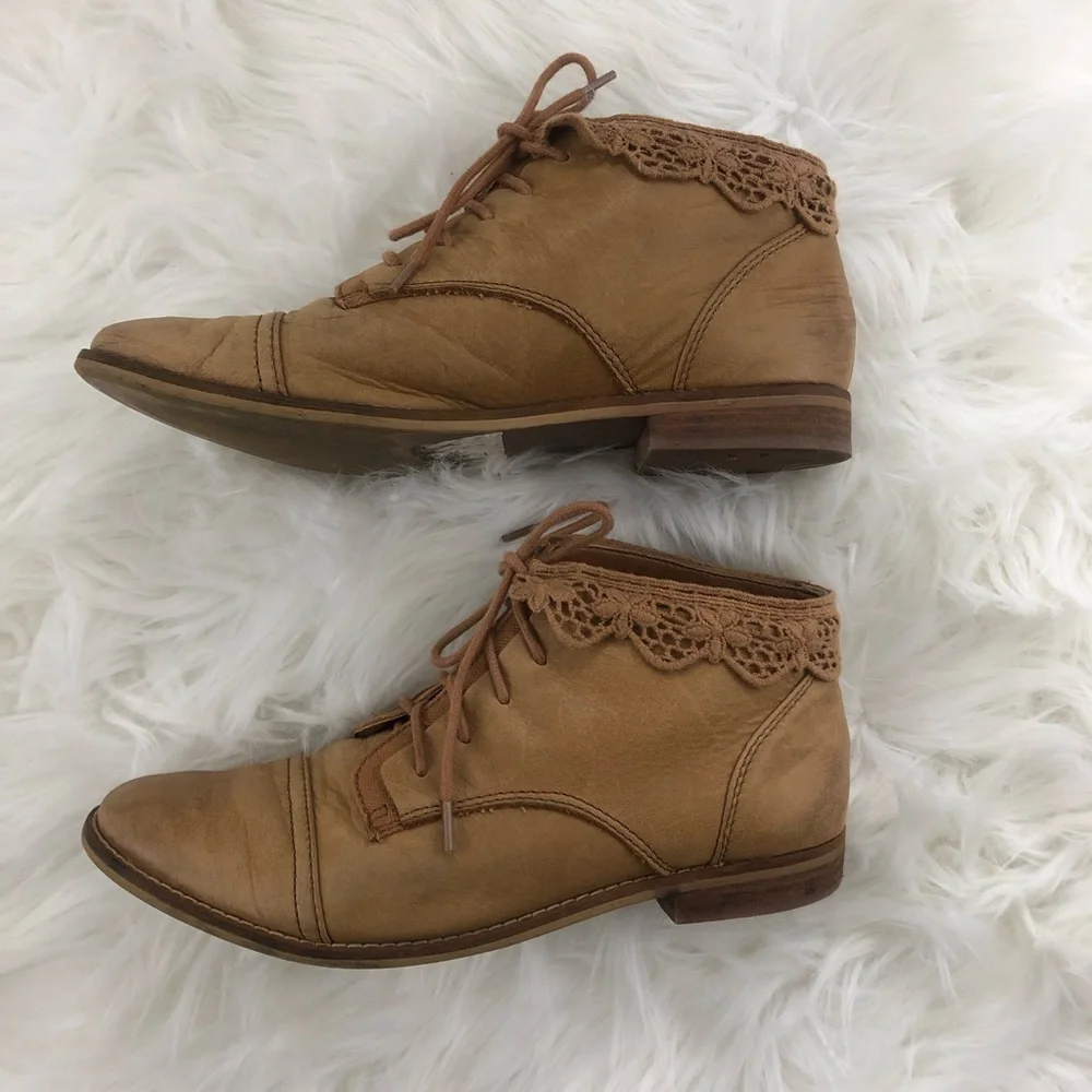 Gianni Bini Distressed Lace Up Booties